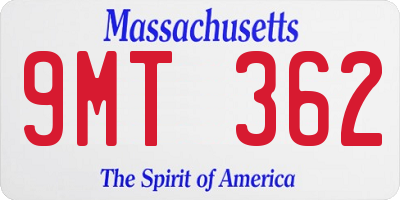 MA license plate 9MT362
