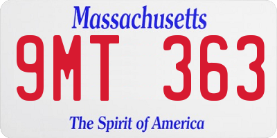 MA license plate 9MT363