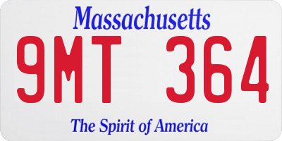 MA license plate 9MT364