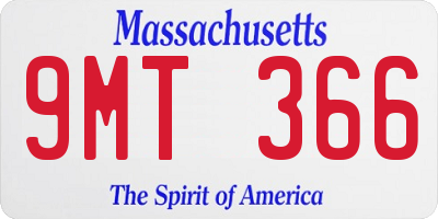 MA license plate 9MT366