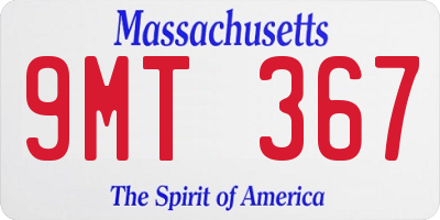 MA license plate 9MT367
