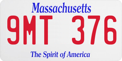 MA license plate 9MT376