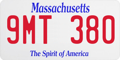 MA license plate 9MT380