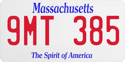 MA license plate 9MT385