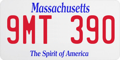 MA license plate 9MT390