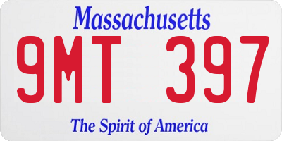 MA license plate 9MT397