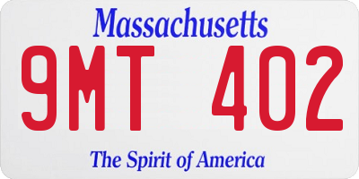 MA license plate 9MT402