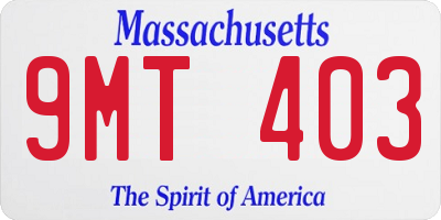 MA license plate 9MT403