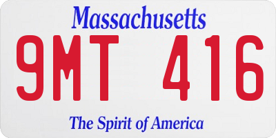 MA license plate 9MT416
