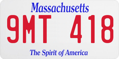MA license plate 9MT418