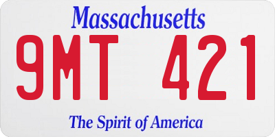 MA license plate 9MT421