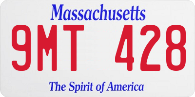 MA license plate 9MT428