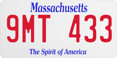 MA license plate 9MT433
