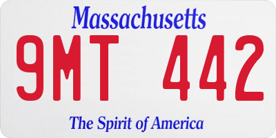 MA license plate 9MT442