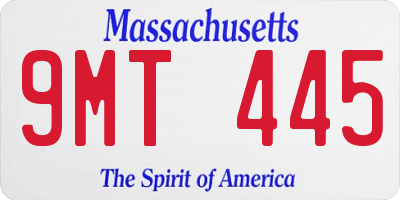 MA license plate 9MT445