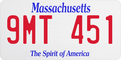 MA license plate 9MT451