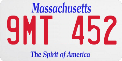 MA license plate 9MT452