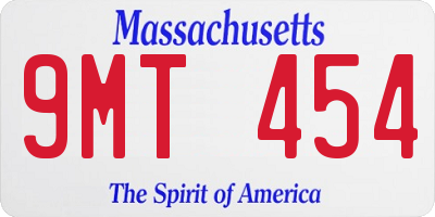 MA license plate 9MT454