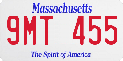 MA license plate 9MT455