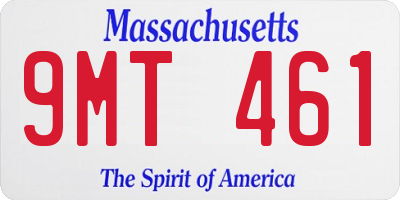 MA license plate 9MT461