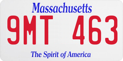 MA license plate 9MT463