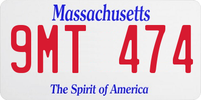 MA license plate 9MT474