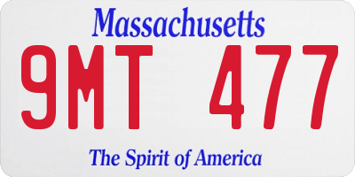 MA license plate 9MT477