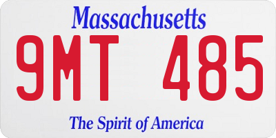 MA license plate 9MT485