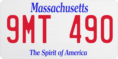 MA license plate 9MT490