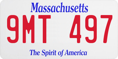 MA license plate 9MT497