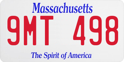 MA license plate 9MT498