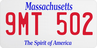 MA license plate 9MT502