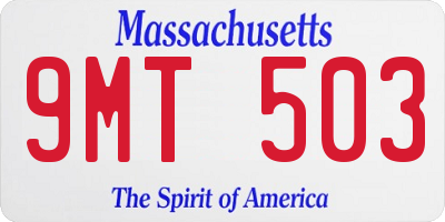 MA license plate 9MT503