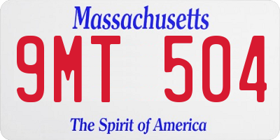 MA license plate 9MT504