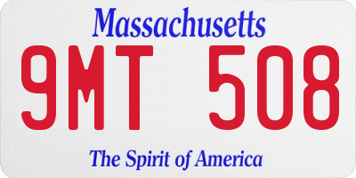 MA license plate 9MT508