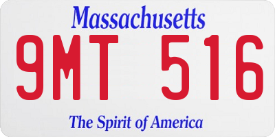 MA license plate 9MT516