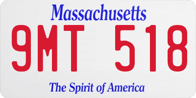 MA license plate 9MT518