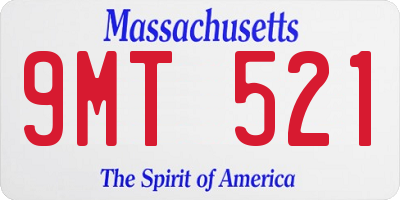 MA license plate 9MT521