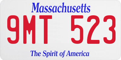 MA license plate 9MT523