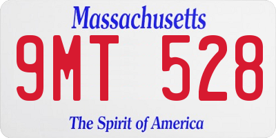 MA license plate 9MT528