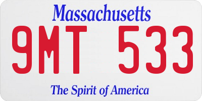 MA license plate 9MT533