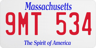 MA license plate 9MT534