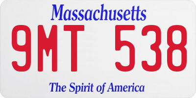 MA license plate 9MT538