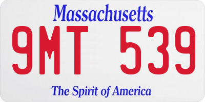 MA license plate 9MT539
