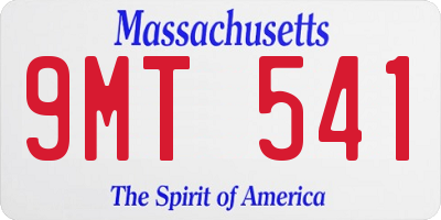 MA license plate 9MT541