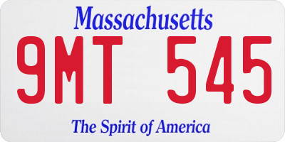 MA license plate 9MT545