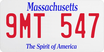 MA license plate 9MT547