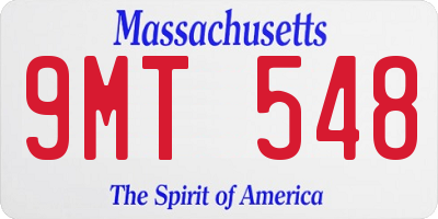 MA license plate 9MT548