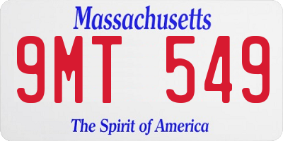 MA license plate 9MT549
