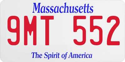MA license plate 9MT552
